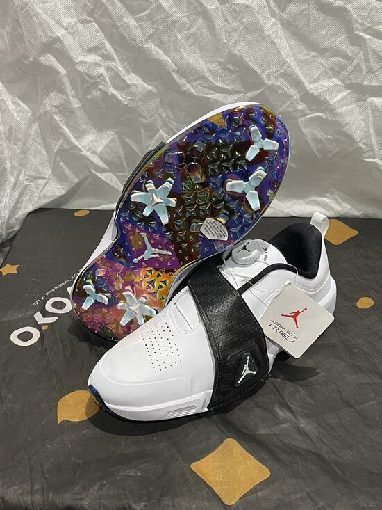 New Men’s 10 Nike Jordan Air Rev White Black Athletic Golf Shoes (FV6338-103) main image 8